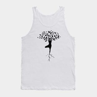 Yoga tree black yoga design Tank Top